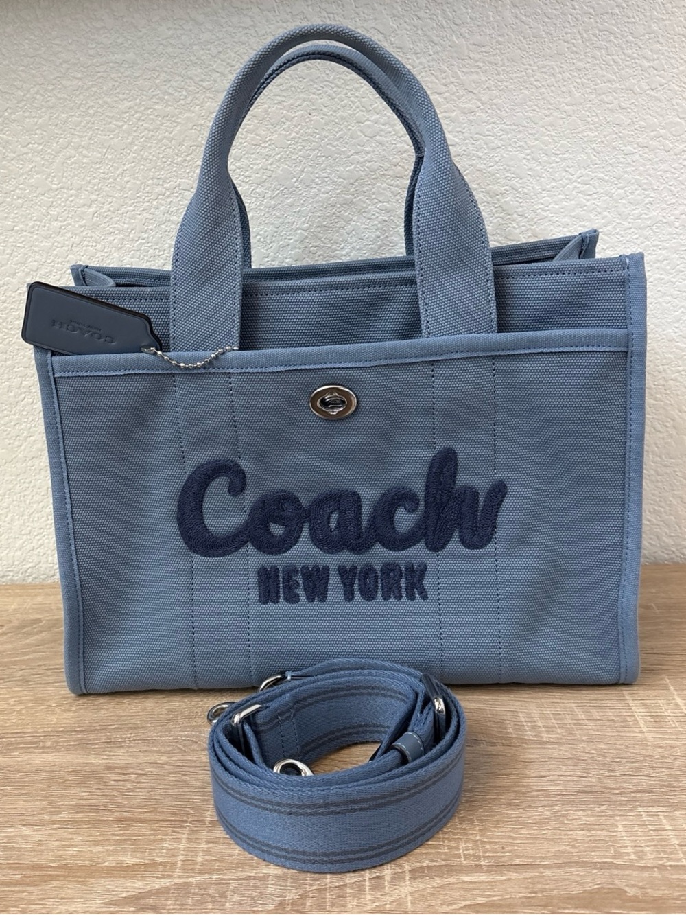 Coach Cargo Tote Large Slate Blue Canvas Like New Style Number CP158